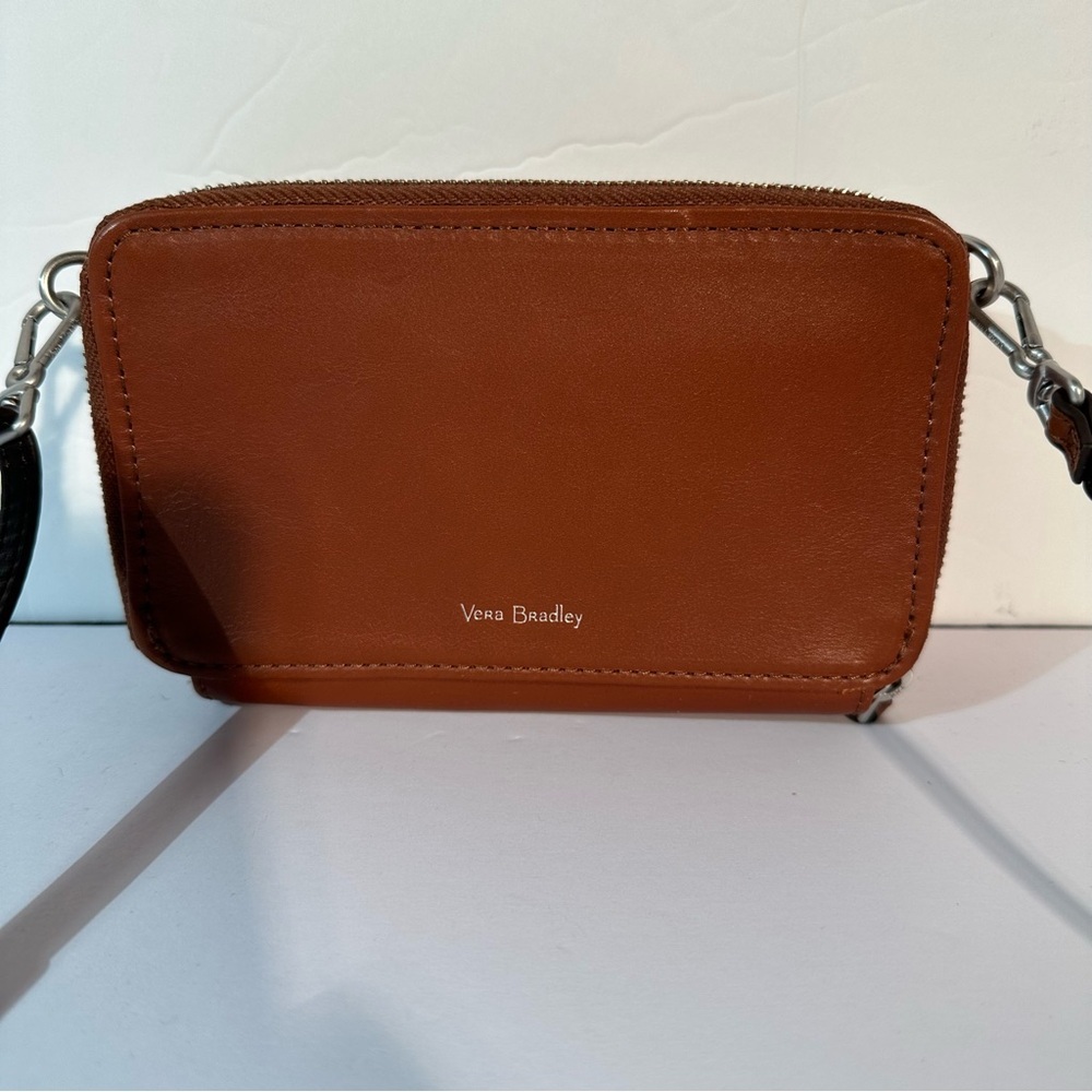 Vera Bradley Carryall RFID All in One Crossbody Purse Leather Classic Mocha NWT - Picture 2 of 11